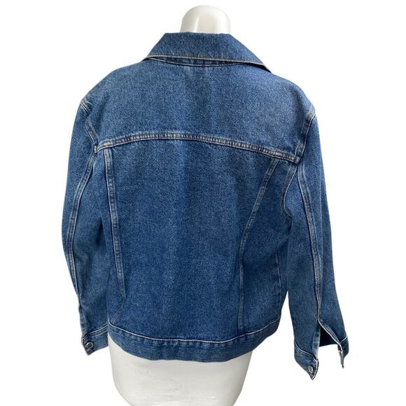 H&M Divided Women's Blue Button Down Long Sleeve Denim Jeans Coat Jacket Size S - Picture 2 of 4